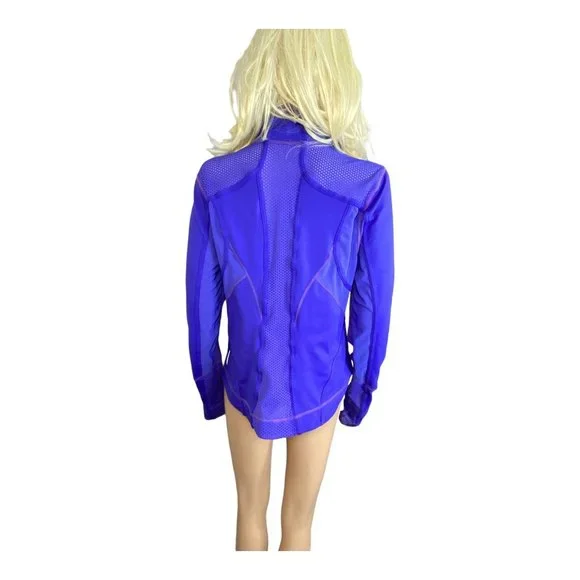 Zella Double Mesh Workout Track Jacket Purple size XL Slimming Cooling - Picture 12 of 16